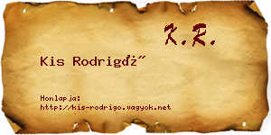 Kis Rodrigó névjegykártya